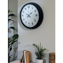 Senka Mey Ithalat® Siyah Arapça Rakamlı 40 cm Metal Duvar Saati