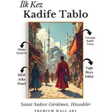 Artan Gallery Italyan Kadife Osmanlı Istanbul Temalı Duvar Tablosu | Yağlı Boya Görünümlü | Ahşap Çerçeveli