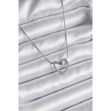 316L Çelik Gümüş Renk Kalp Model Kadın Kolye - Lisinya