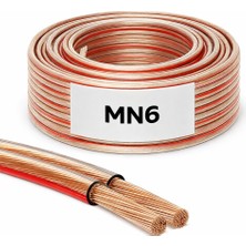 MN6 MN250HK 2x2.50 Hoparlör Kablosu Saf Bakır (Cu) Şeffaf-5 Metre– Amfi & Ses Sistemi Için Profesyonel Kablo
