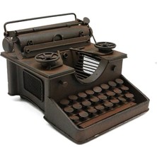 PremiumPort Vintage Tarzda Şık Metal Daktilo Dekoru, Masa ve Ofis Için Ideal Seçim