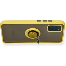 İlk El Grup Ieg™  Samsung Galaxy A02S Kılıf Montreal Yüzüklü Silikon Kapak - Sarı