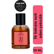 Ashley Joy Love Kadın Parfüm EDP  50 ML | Oryantal & Çiçeksi  | Zencefil, Kan Portakalı, Sandal Ağacı, Paçuli | Amber Renkli Cam Şişe
