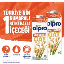 Alpro Şekersiz Yulaf Sütü 2x1 L Vegan Laktozsuz Bitkisel Bazlı Türkiye Menşeli Yüksek Lifli