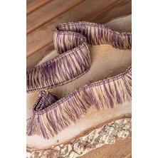 Mefaks Tekstil Fırfır Dekoratif Şerit 25 Metre Mürdüm Vizon