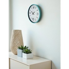 Senka Mey Ithalat® 36 cm Turkuaz Dekoratif Duvar Saati