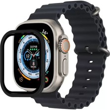 İlk El Grup Ieg™  Apple Watch Ultra 49MM Alüminyum Kasa Cam Ekran Koruyucu - Siyah