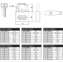 Senka Mey Ithalat® Kale 50 mm Sarı Pirinç Asma Kilit KD-001/10-250