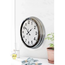 Senka Mey Ithalat® Krom Elegance 40 cm Metal Standart Duvar Saati