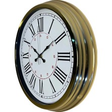 Senka Mey Ithalat® Gold 40 cm Metal Roma Rakamlı Duvar Saati