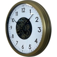 Senka Mey Ithalat® Vintage 60 cm Çarklı Modern Duvar Saati
