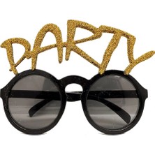 Senka Mey Ithalat® Altın Simli Party Yazılı Parti Gözlüğü Show 15X7 cm