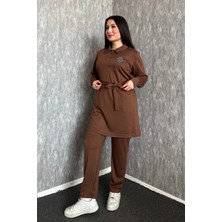 Modaplaza Kadın Büyük Beden Yaka Çıtçıtlı Kuşaklı Takım 7587
