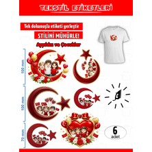 Agg Reklam Ütü ile Yapışan Kıyafet Etiketi Ayyıldız ve Çocuklar 6lı Set