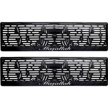 İlk El Grup Ieg™ Maşallah Yazılı Plastik Plakalık Plaka Altlığı Çıtalı 2'li Beyaz