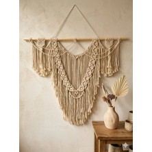 Floral Macrame Design  Püsküllü Baklava Dilimli Makrome Duvar Süsü