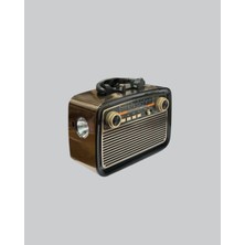 Senka Mey Ithalat® Led’li Nostaljik Bluetooth Hoparlör – Vintage Tasarım, Ahşap Doku