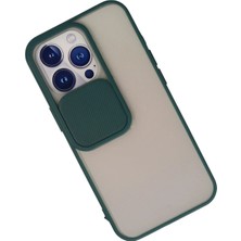 İlk El Grup Ieg™  Iphone 13 Pro Kılıf Palm Buzlu Kamera Sürgülü Silikon - Yeşil