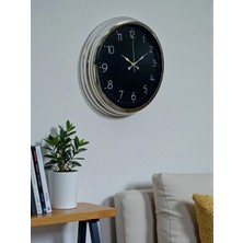 Senka Mey Ithalat® Dekoratif ve Şık 40 cm Krom Metal Duvar Saati