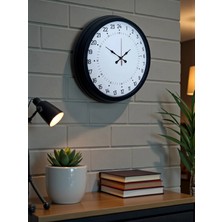 Senka Mey Ithalat® Siyah 40 cm Metal 24 Saat Göstergeli Özel Tasarım Duvar Saati