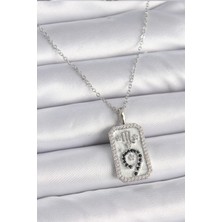 316L Çelik Gümüş Renk Zincir Akrep Burcu Zirkon Taşlı Kadın Kolye - Lisinya