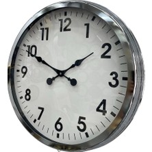 Senka Mey Ithalat® 60 cm Krom Metal Duvar Saati