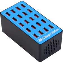 UltraTekno 20 Port USB Şarj Istasyonu 100W Hızlı Şarj Cihazı | Aynı Anda 20 Cihaz | Akıllı Çoklu USB Hub Masaüstü Şarj Ünitesi