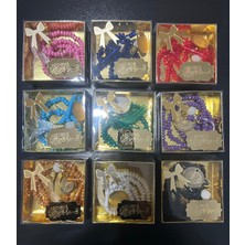 SHR Tasarım 25 Adet Karışık Renk Isme Özel Tesbih , Isme Özel Hediyelik Kutu Hac Umre Mevlüt Çeyizlik