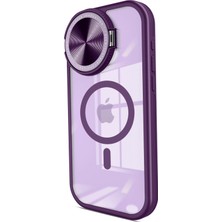 Pileli Store Pilelistore   iPhone 15 Pro Kılıf Teleskop Lens Magsafe Silikon Kapak - Derin Mor