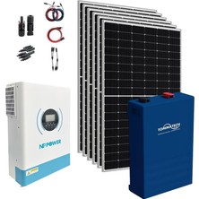Teknovasyon Arge 13.000 Watt Büyük Bağ Evi Solar Paketi 415w Güneş Paneli 6,2kva İnverter 5Kw Lityum Akü