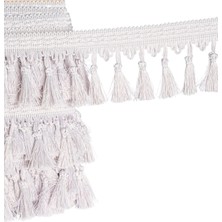 Mefaks Tekstil Tekstüre Kesme Saçak 10 cm 12 Metre Açık Gri