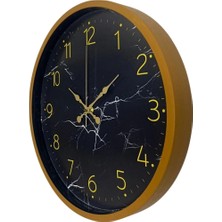 Senka Mey Ithalat® Kahverengi Mermer Desenli 36 cm Duvar Saati