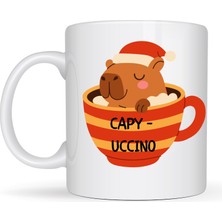 Toyigoo Capyccino Kapibara Tasarımlı Kupa Model 219 Yılbaşı Temalı Baskılı Seramik Kahve Kupası Tyg
