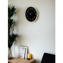 Senka Mey Ithalat® 36 cm Krem Gold Rakamlı Duvar Saati