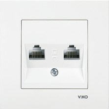 Viko Karre Ikili Data Prizi Beyaz (2 x RJ45 CAT5E) (Çerçevesiz) 90967X34 Viko
