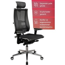Atom Ofis Yoga 4d Deri ve Fileli Yönetici Çalışma Koltuğu