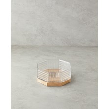 English Home Rhenys Cam Ahşap Ayaklı Kase 19,5 cm Şeffaf