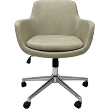 Atom Ofis Melik Krem Deri Çalışma & Toplantı Koltuğu