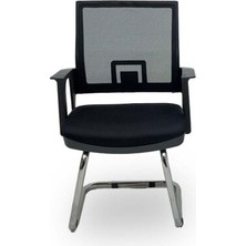 Atom Ofis Rita Siyah Misafir Bekleme Koltuğu