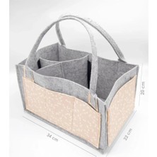 Senka Mey Ithalat® Keçe Anne Bebek Bakım Çantası 772 Somon Çiçek