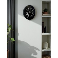 Senka Mey Ithalat® 36 cm Siyah Dekoratif Duvar Saati