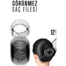 Pileli Store Pilelistore  Siyah Saç Filesi Görünmez 12 Adet