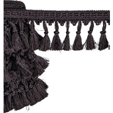 Mefaks Tekstil Tekstüre Kesme Saçak 10 cm 12 Metre Siyah