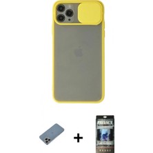 İlk El Grup Ieg™ iPhone 11 Pro Kılıf Vadi Çizgi - Siyah 34D Hayalet Izgaralı Cam + Gökkuşağı Shine Kamera Lens Koruma Cam