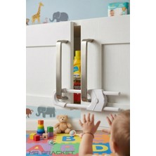 Mr.Bracket 2'li Ayarlı Sürgülü Model Çocuk Güvenlik Kilidi - Kulplu Çift Kapaklı Dolap Çekmece Deprem Kilit