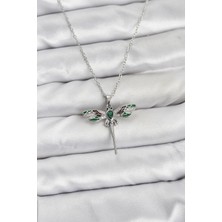 316L Çelik Zincir Gümüş Renk Yusufçuk Model Zirkon Taşlı Kadın Kolye - Lisinya