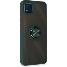 İlk El Grup Ieg™  Realme C11 2021 Kılıf Montreal Yüzüklü Silikon Kapak - Yeşil