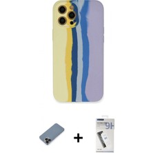 İlk El Grup Ieg™ iPhone 12 Pro Max Kılıf Yadigar Çizgi - Şeffaf Uv Polymer Nano Ekran Koruyucu + Siyah Metal Kamera Lens Koruma Cam