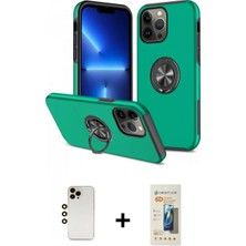 İlk El Grup Ieg™ iPhone 13 Pro Max Kılıf Odak Form Prime - Siyah 6d Mat Seramik Hayalet Nano Ekran Koruyucu + Gold Shine Kamera Lens