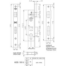 Senka Mey Ithalat® Kale 153 U 25 mm Dilli Silindirli Kilit